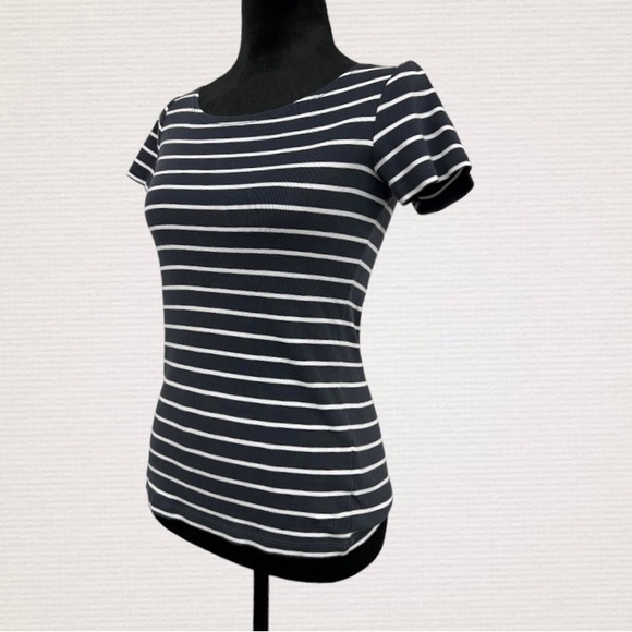Women’s Small Blue & White Stripe ESPRIT SS Top - Picture 5 of 7